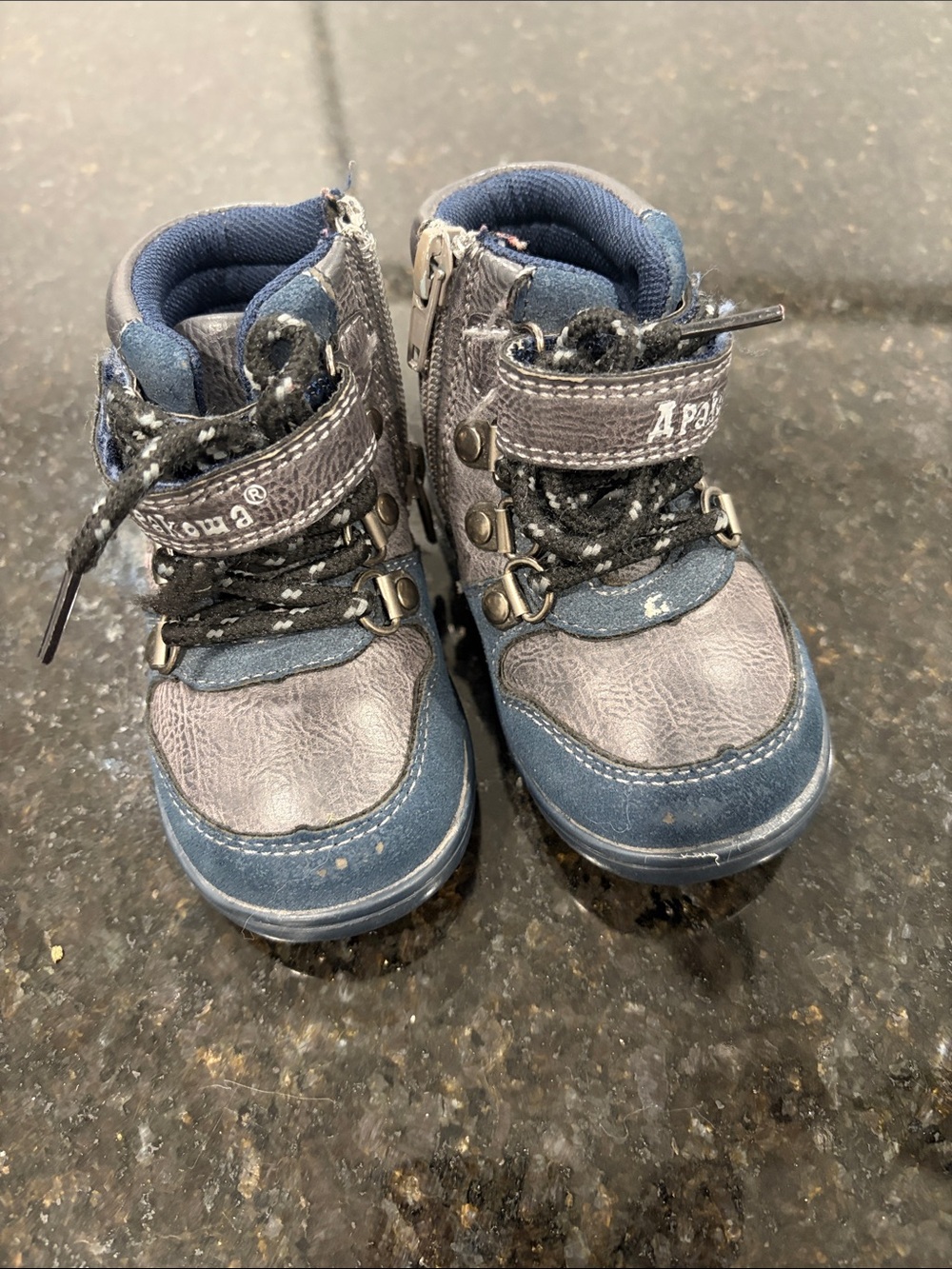 Kids Navy and Gray High-Top Sneakers